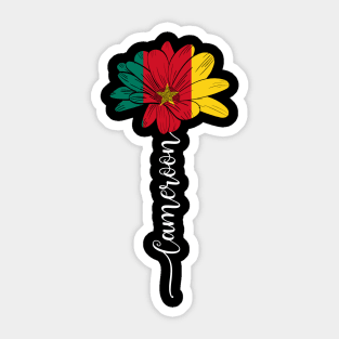 Vintage Cameroon Sunflower Flag Cameroon Lover Sticker